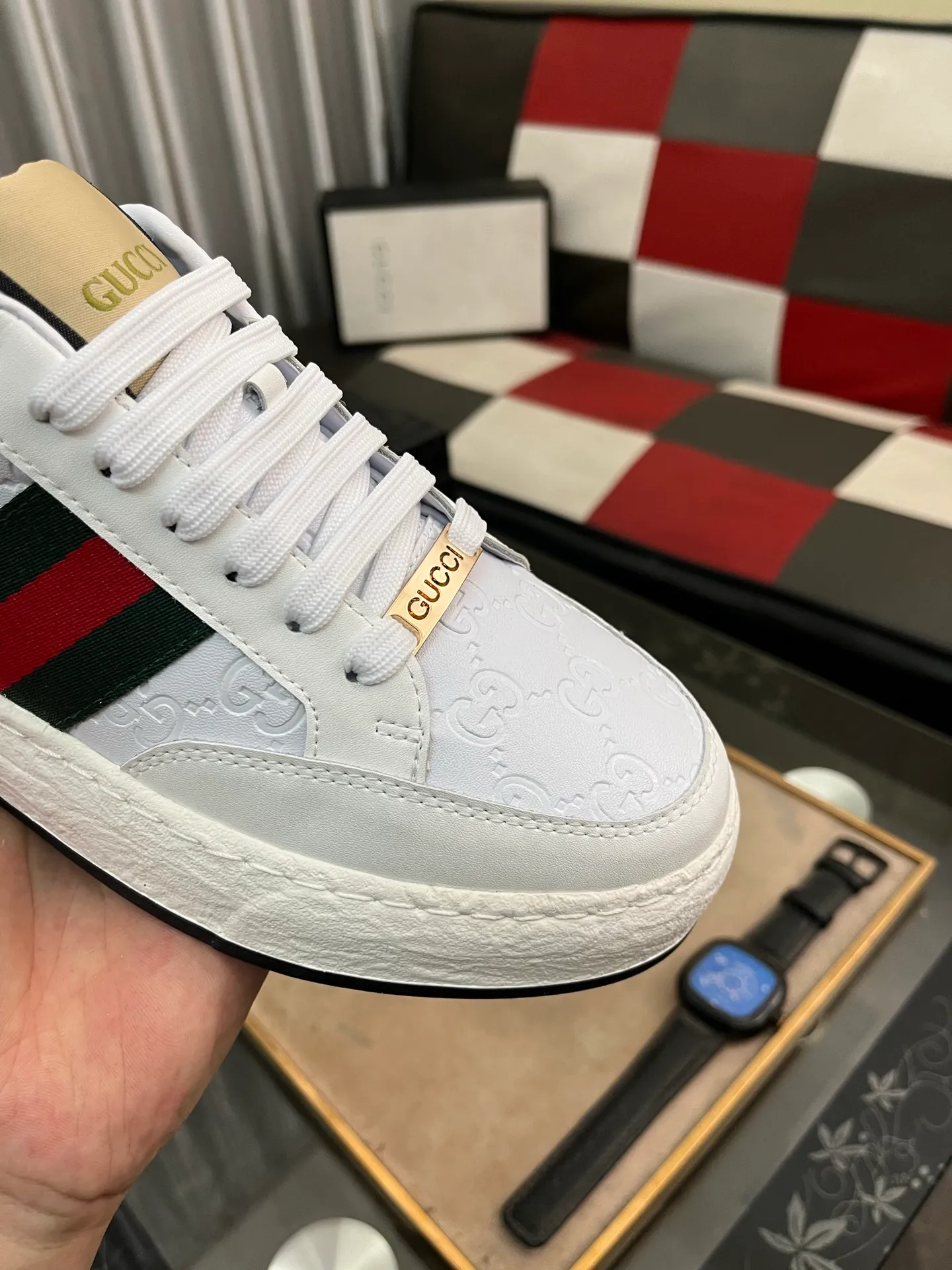 Men's shoes 💰420⌚️⌚️ (GUCCI-Gucci) luxury brand sports and casual shoes, imported original material, sheepskin lining, high-end and comfortable, original outsole is light and wear-resistant! Purely handmade, details determine quality! 38-442️⃣colors available